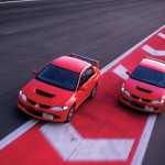 2004 Mitsubishi Lancer EVO 8 red on track