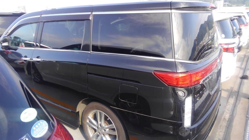 2011 Nissan Elgrand Highway Star Premium 350 4WD black left rear side