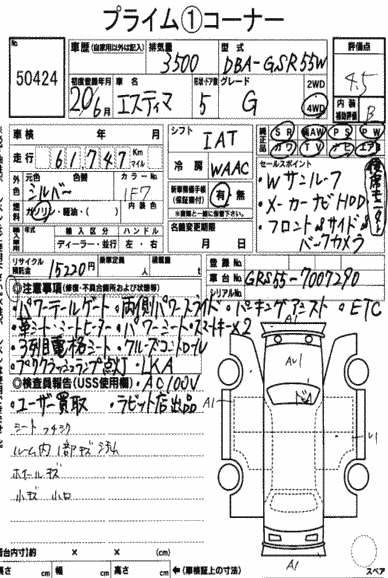 2008 Toyota Estima 4WD 7 seater auction report