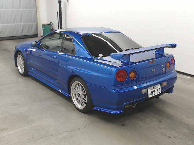 1999 Nissan Skyline R34 GTR VSpec Bayside Blue auction rear
