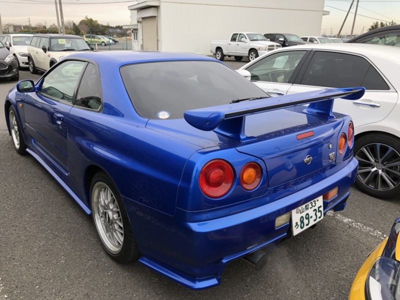 1999 Nissan Skyline R34 GTR VSpec Bayside Blue left rear