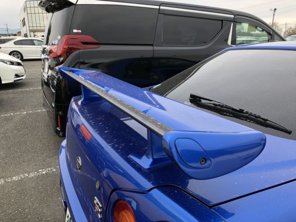 1999 Nissan Skyline R34 GTR VSpec Bayside Blue rear spoiler