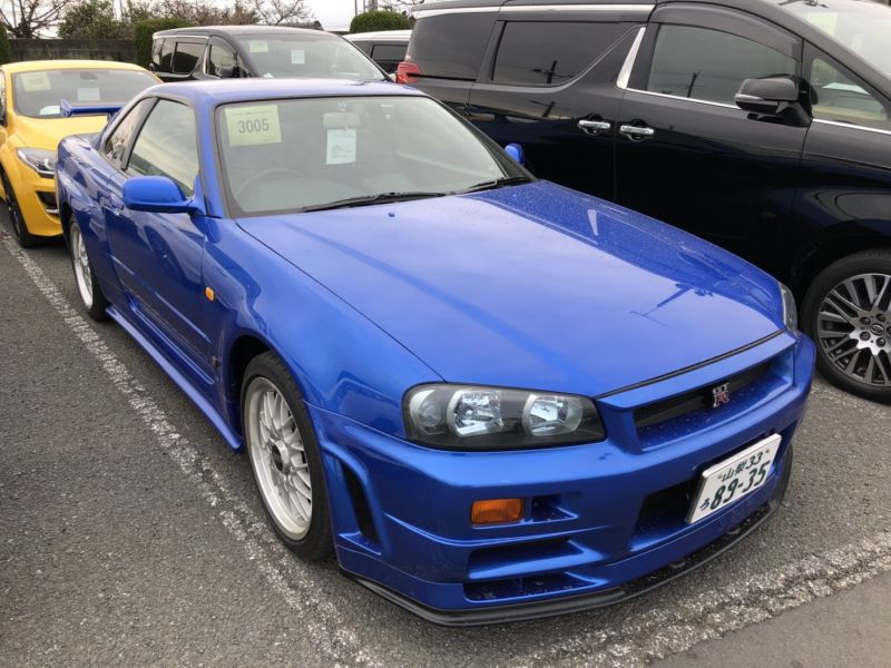 1999 Nissan Skyline R34 GTR VSpec Bayside Blue right front