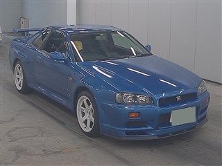 2000 Nissan Skyline R34 GTR VSpec Bayside Blue auction front