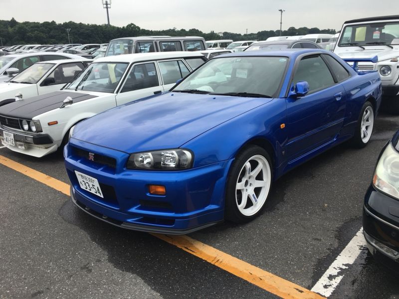 2000 Nissan Skyline R34 GTR VSpec Bayside Blue left front