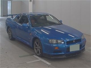 1999 Nissan Skyline R34 GTR VSpec blue auction front