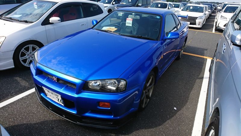 1999 Nissan Skyline R34 GTR VSpec blue left front